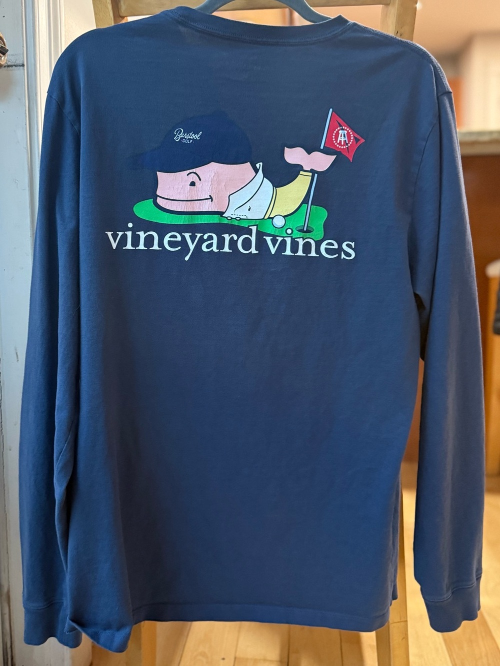 ⛳️ 🐳 Vineyard Vines Bristol Golf Navy Long-Sleeve Whale Golf Graphic Tee 🐳